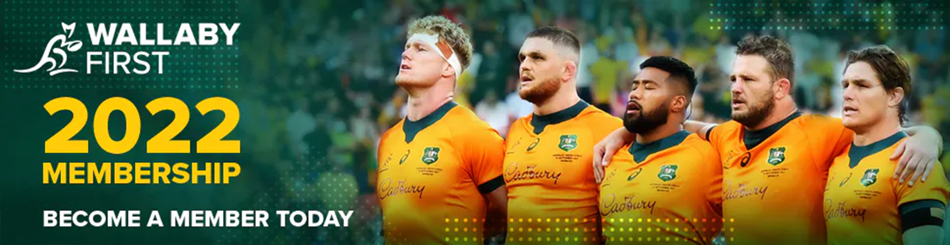 Banner promoting Wallaby First Membership